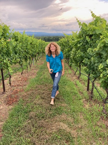 Barbar Raffaldini in the vines at Raffaldini Vineyards and Winery.